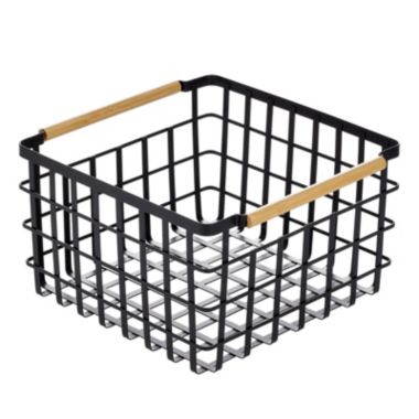 mDesign Metal Steel Wire Square Closet Storage Basket w/ Handles. View a larger version of this product image.