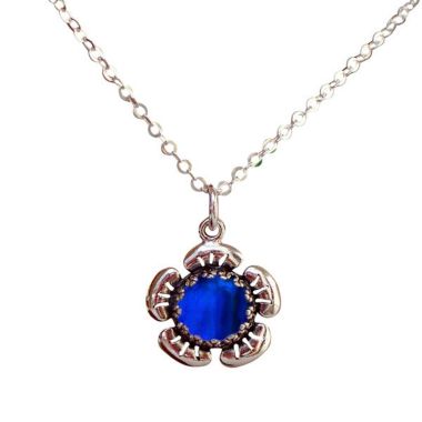 Bottled Up Designs Flowers In Sterling Silver Necklace. View a larger version of this product image.