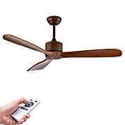 Slickblue 52 Inch Modern Ceiling Fan Indoor Outdoor Brushed Nickel Finish with Remote