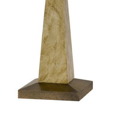 Saltaro Sherpi 28 Inch Resin Pyramid Table Lamp with Dimmer, White and Gold- Saltoro Sherpi. View a larger version of this product image.