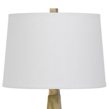 Saltaro Sherpi 28 Inch Resin Pyramid Table Lamp with Dimmer, White and Gold- Saltoro Sherpi. View a larger version of this product image.