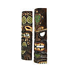 Alternate image 1 for J.D. Yeatts Hand Crafted Wooden Tiki Wall Masks 20 Inch Set of 2 Pineapple and Sea Turtle Designs