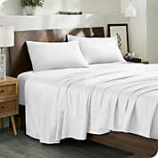 Bare Home 100% Organic Cotton Sheet Set - Silky Smooth Sateen Weave - Warm & Luxurious Sateen (White, Split King)