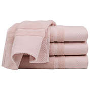 PiccoCasa Hand Towel Set 14" x 30", Soft 100% Combed Cotton 600 GSM Luxury Towels Highly Absorbent for Bathroom Kitchen Shower Towel Misty Rose 4 Pieces