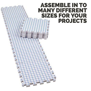 KnitIQ Blocking Mats For Knitting - Extra Thick Blocking Boards With Grids, 100 T-Pins. View a larger version of this product image.