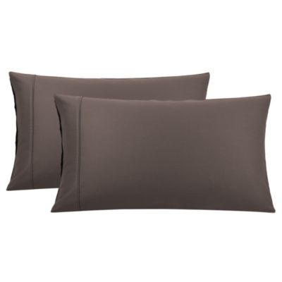 Real Simple Clip N Zip Solid European Bed Pillow Sham Case Khaki Tan 26" x 26" 