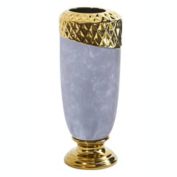 Nearly Natural 11.5" Regal Stone Vase with Gold Accents