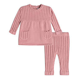 Deux par Deux Knitted Tunic And Legging Set Dusty Pink - 24 Months