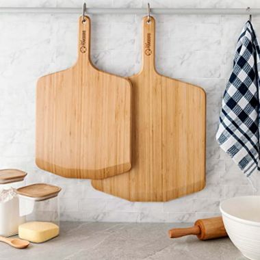 Chef Pomodoro 14-inch Bamboo Pizza Peel, Lightweight Wooden Pizza Paddle and Serving Board for Baking Homemade Pizza and Bread, Pizza Spatula Gourmet Luxury. View a larger version of this product image.