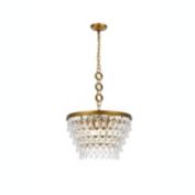 Elegant Lighting Nordic 5 lights brass pendant