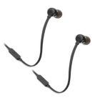 Alternate image 0 for Two JBL T110 in Ear PureBass Headphones Black