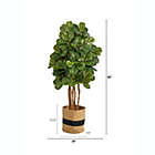 Alternate image 1 for Nearly Natural Home Decorative 5&#39;H Fiddle Leaf Fig Artificial Tree in Handmade Natural Cotton Planter