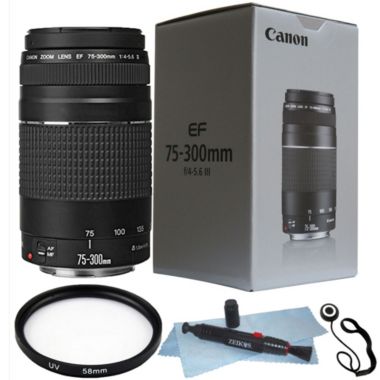 Canon EF 75-300mm f/4.0-5.6 III Autofocus Lens Bundle For Canon T6 T6I 70D 80D. View a larger version of this product image.