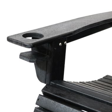 Sunnydaze All-Weather Black Adirondack Chair with Drink Holder - Set of 2. View a larger version of this product image.