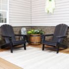 Alternate image 2 for Sunnydaze All-Weather Black Adirondack Chair with Drink Holder - Set of 2