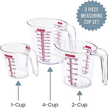 Chef Pomodoro 3-Piece Measuring Cup Set, 1L / 500mL / 250 mL. View a larger version of this product image.