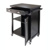 Winsome Timber Modern Design Kitchen Cart with Wainscot Panel