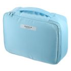 Alternate image 0 for Unique Bargains Makeup Bag, Large Cosmetic Travel Bag Make Up Brush Organizer Bag Toiletry Bag for Women, Blue