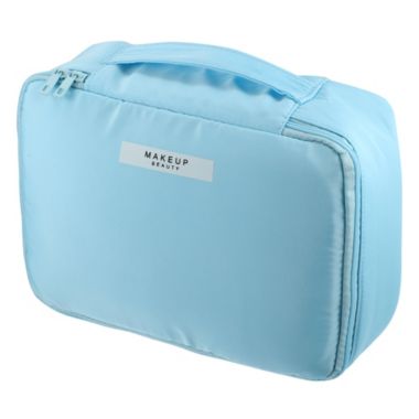 Unique Bargains Makeup Bag, Large Cosmetic Travel Bag Make Up Brush Organizer Bag Toiletry Bag for Women, Blue. View a larger version of this product image.