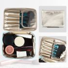 Alternate image 1 for Unique Bargains Makeup Bag, Large Cosmetic Travel Bag Make Up Brush Organizer Bag Toiletry Bag for Women, Blue