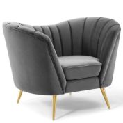 Modway Opportunity Performance Velvet Armchair,Gray