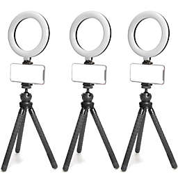 Vivitar 3pcs  6 Inches LED Ring Light Dimmable Lamp for Iphone Smartphone for Vlogging