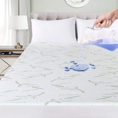 Super Soft Hypoallergenic Bamboo Waterproof Mattress Pads - Breathable Deep Fitted Mattress Protector. View a larger version of this product image.