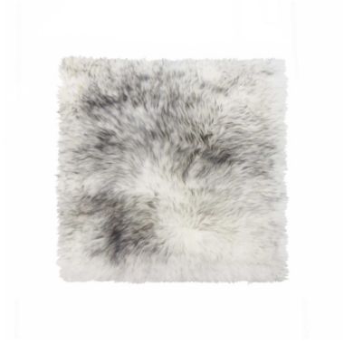 HomeRoots Decor 100% Sheepskin Chair Seat Pad 17"X17"- Gradient Grey. View a larger version of this product image.