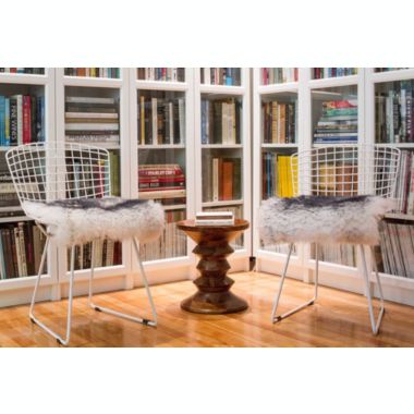 HomeRoots Decor 100% Sheepskin Chair Seat Pad 17"X17"- Gradient Grey. View a larger version of this product image.