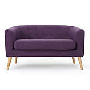 Contemporary Home Living 51.5" Purple and Brown Contemporary Button Back Loveseat