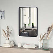 Emma and Oliver Afsin 20" x 30" Rectangular Wall Mirror with Black Frame, Silver Backing for Clarity and Shatterproof Glass for Entryways, Bathrooms & More
