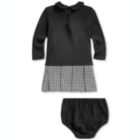 Alternate image 1 for Ralph Lauren Baby Girl's Shirtdress & Bloomer Black Size 6MOS