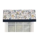 Alternate image 1 for RLF Home Gianna Banded Valance White. 3" Rod Pocket, Contrast bottom banding. 50"W x 16"L