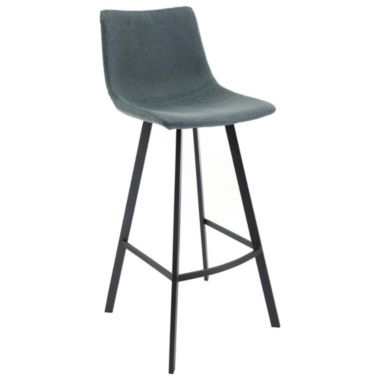 LeisureMod Brooklyn 29.9 Modern Leather Bar Stool With Black Iron Base & Footrest. View a larger version of this product image.