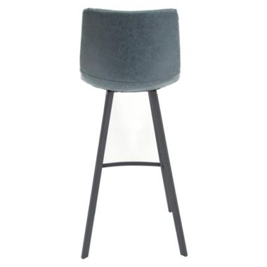 LeisureMod Brooklyn 29.9 Modern Leather Bar Stool With Black Iron Base & Footrest. View a larger version of this product image.