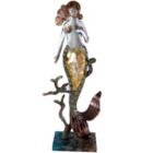 Alternate image 0 for Metal and Capiz Mermaid on Coral Statue Figurine 13 Inch Beach Coastal Décor New
