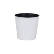 Cheungs Decorative Round, 10.5" white planter with a tapered body