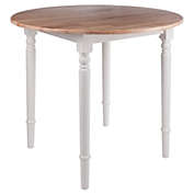 Sorella Round Drop Leaf Table, Natural and White