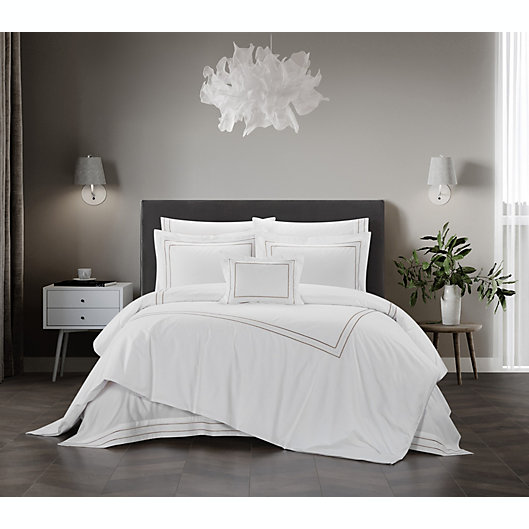 8-Piece Black Gray Hotel Bed-in-a-Bag Comforter Set and Sheet Set 
