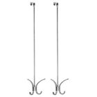 Alternate image 0 for mDesign Metal Over Door Quad 4 Hook Storage Organizer Rack, Tall, 2 Pack