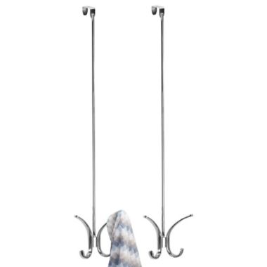 mDesign Metal Over Door Quad 4 Hook Storage Organizer Rack, Tall, 2 Pack. View a larger version of this product image.