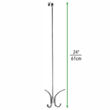 mDesign Metal Over Door Quad 4 Hook Storage Organizer Rack, Tall, 2 Pack. View a larger version of this product image.