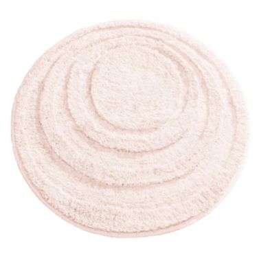 mDesign Round Microfiber Bathroom Spa Mat, Accent Rug, Machine Washable. View a larger version of this product image.