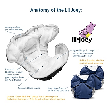 Kanga Care Lil Joey Newborn All in One Cloth Diaper (2pk). View a larger version of this product image.