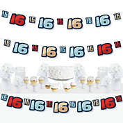 Big Dot of Happiness Boy 16th Birthday - Sweet Sixteen Birthday Party DIY Decorations - Clothespin Garland Banner - 44 Pieces