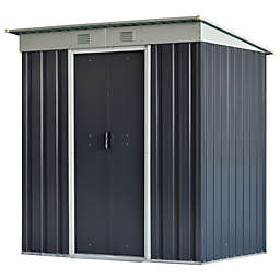 Outsunny 6' x 4'  Backyard Garden Tool Storage Shed with Dual Locking Doors, 2 Air Vents & Strong Steel Construction