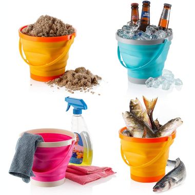 Top Race Foldable Pail Bucket Set Of 3 Collapsible Buckets Multi-Purpose For Beach,. View a larger version of this product image.