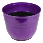 Alternate image 1 for Garden Elements Glazed Brushed Happy Large Plastic Planter, Dark Purple, 15 Inch