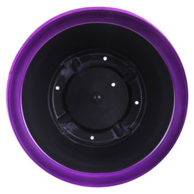 Garden Elements Glazed Brushed Happy Large Plastic Planter, Dark Purple, 15 Inch. View a larger version of this product image.