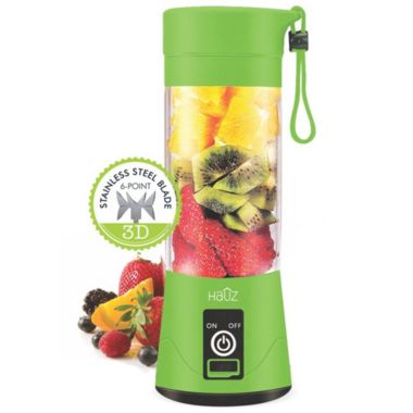 Hauz - Portable Personal Blender, 380 mL Capacity, USB Reachargeable, Green. View a larger version of this product image.